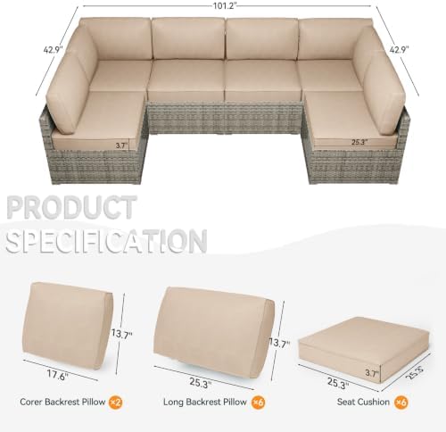 Patio Cushions for Outdoor Furniture,Water-Resistant Outdoor Cushions