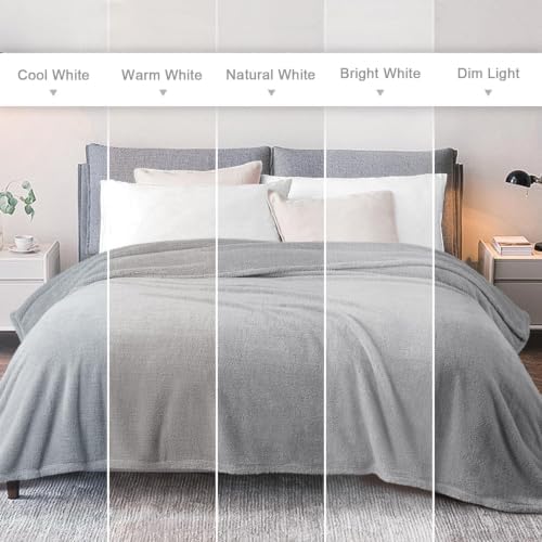 Exclusivo Mezcla Soft Plush Fleece King Size Bed Blanket, Light Grey