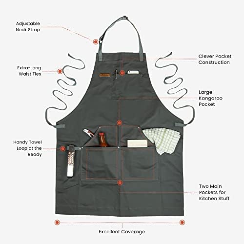 Chef Pomodoro Chef Apron for Men and Women - Kitchen Apron with