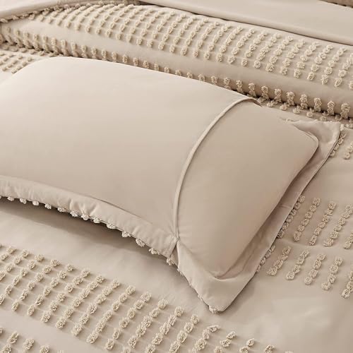 3-Piece Tufted Bedding Comforter Set - Premium Percale Cotton Duvet
