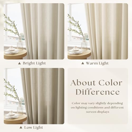 Greige Linen Curtains 96 Inches Long Memory Trained Pinch Pleated