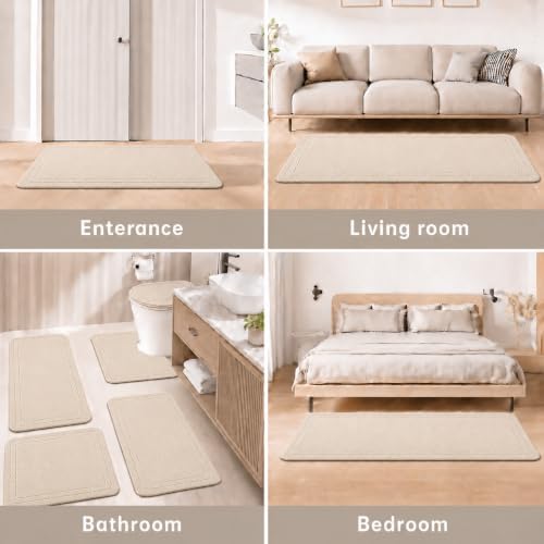 Bathroom Rugs Sets 5 Piece Memory Foam, Plush Comfort, Ultra