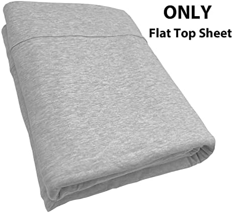PURE ERA Jersey Knit Flat Sheet Only Heather Light Grey King