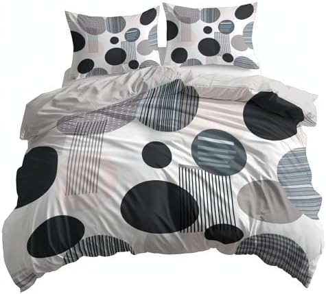 Duvet Cover Set Zipper Closure Light Gray Queen Quilt Cover Set Modern