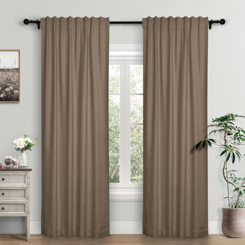 Macochico Room Darking Curtains 96 Inch Length Rod Pocket and Back Tab