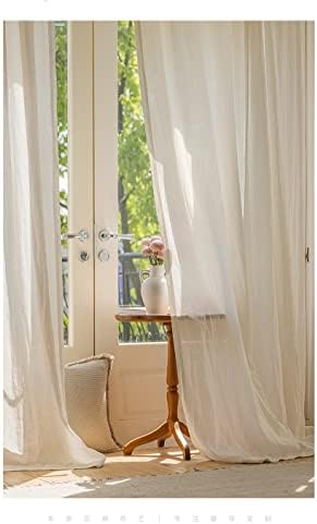 100% Natural Linen Tab Top Curtains 96 Inch Length for Living Room 2