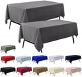 2-Pack 60x84 inch Grey Table Cloths, Solid Stain and Wrinkle Resistant