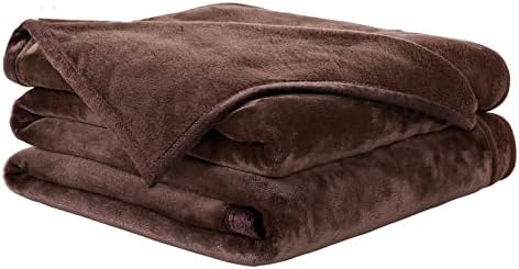 EASELAND Soft Lightweight California King Fleece Blanket, Chocolate