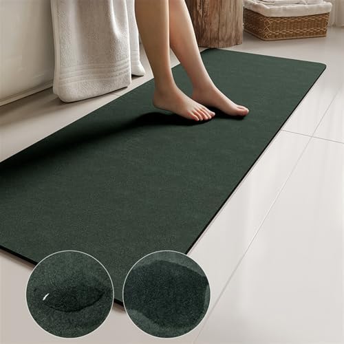 Thin Bathroom Runner Non Slip Washable Grey 24''x63''