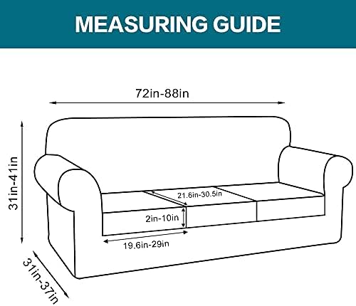 Turquoize 4 Piece Sofa Covers for 3 Cushion Couch Sofa Slipcover Soft