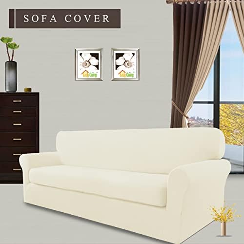 Easy-Going 2 Pieces Stretch Couch Sofa Slipcover Washable