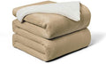 Walensee Sherpa Fleece Blanket (King Size 108”x90” Camel) Plush Throw