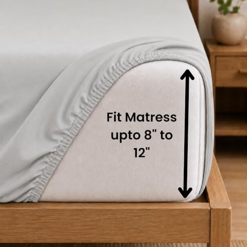 King Sheet Set, 6 Piece Hotel Style, Deep Pocket, Light Gray