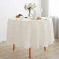 Linen World Round Linen Blend Tablecloth 90" Inch,Linen Loook Soft