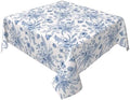 Blue Floral Square Tablecloth 60x60 Inch Square Blue and White