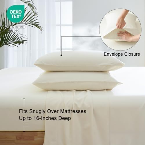PHF Cooling Sheets Set Queen Size, Rayon Derived from Bamboo &