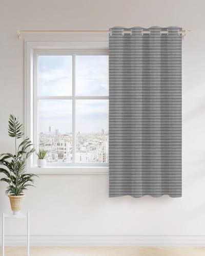 Woven Texture Curtains 63 inches Long for Living Room Bedroom Slate