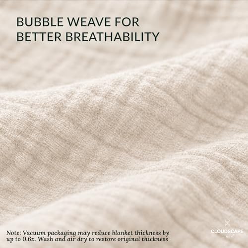 CLOUDSCAPE 8 Layer Muslin Blanket Queen Size, Gauze, Cotton 92"x92"