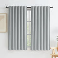 KEQIAOSUOCAI Linen Blackout Curtains 63 Inches Long, Back Tab Rod