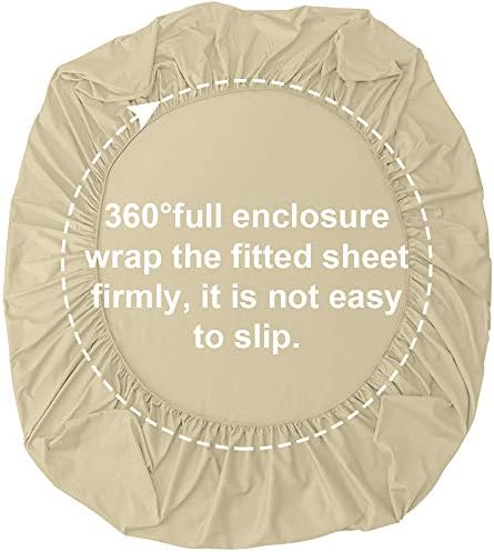 FLXXIE Twin XL (39"x80") Microfiber Fitted Sheet Only, Light Taupe