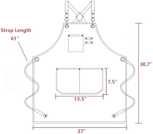 AFUN Aprons for Men Women with Large Pockets, 16-Ounce Cotton Canvas