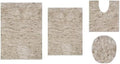 Royal 4-Piece Microfiber Bath Rug Set, Non-Slip Rubber Backing