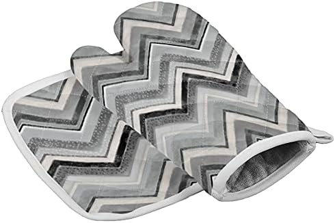 Kitchen Oven Gloves Grey Chevron Oven Mitts Pot Holder Set Geometric