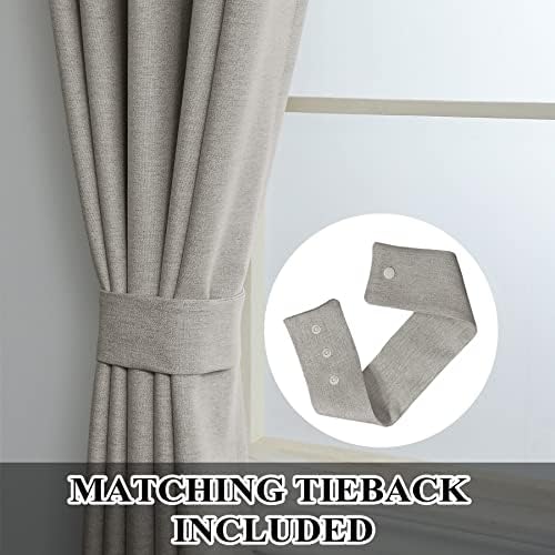 Fcosie Double Pinch Pleated Curtains 108 Inches Long Linen Look Drapes