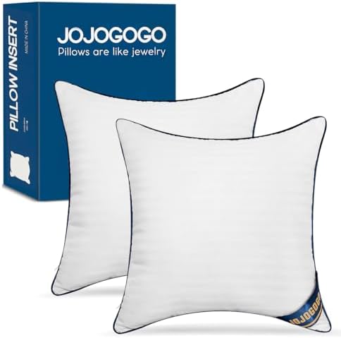 JOJOGOGO 20x20 Throw Pillow Inserts Set of 2, 20 x 20 Decorative
