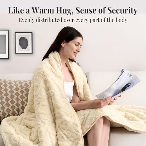Topblan Weighted Blanket Twin Size 15lbs, 48 x 72 for Adults in Bed