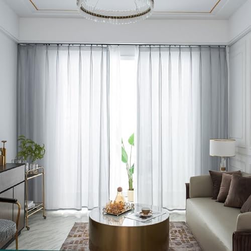 Curtains Voille 2 Panel Set,2 x 34W x 63H,Curtains for Bedroom Sheer