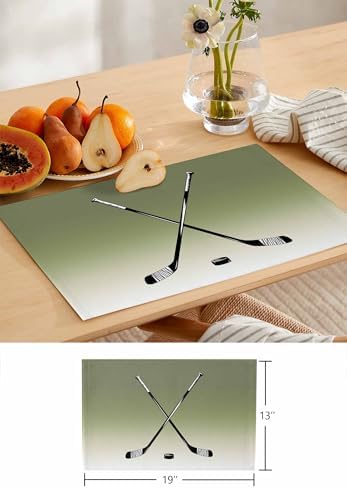 Placemats Set of 8, Sage Green Beige Woven Placemat, Linen Place Mats