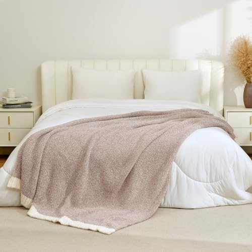 Snuggle Sac Queen Size Bedding Blanket Taupe,Super Soft Warm