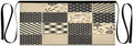 Gingham Patchwork Black Beige Server Aprons with 3 Pockets, Water