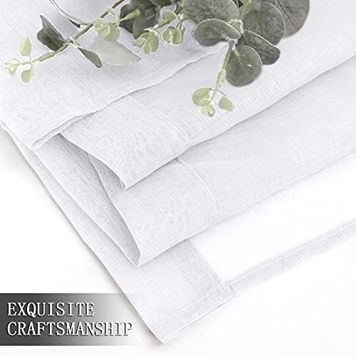 Tollpiz Sheer Curtain Linen Textured Bedroom Curtains Sheer Light