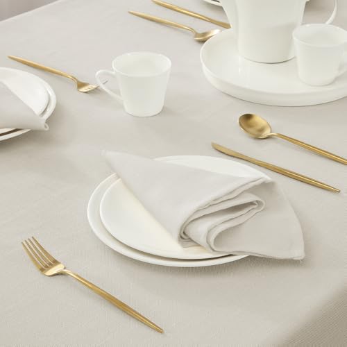 Laura Ashley Esme Decorative Tablecloth, 60" x 102", Ivory