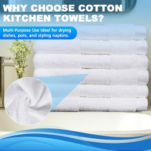 6 Pack Washcloths, 100% Cotton Wash Cloths, 13x13 Inch, White