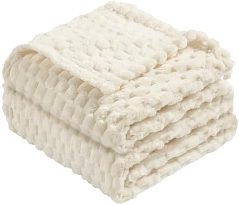 Vessia Flannel Fleece King Size Bed Blanket(108x90 inch), 3D Jacquard
