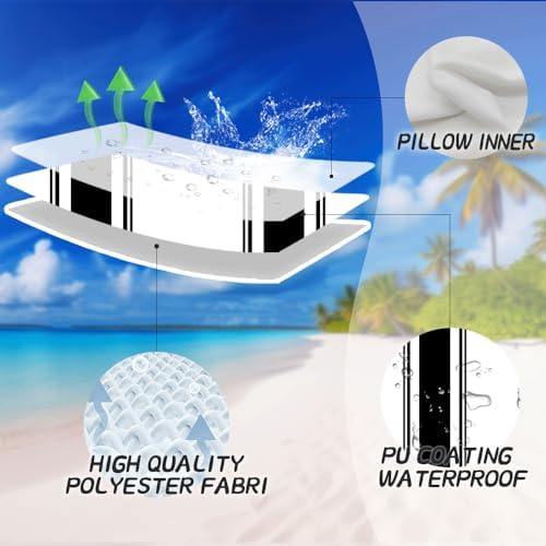 DFXSZ Outdoor Black Waterproof Geometry Pillow Covers 18x18 Set of 4