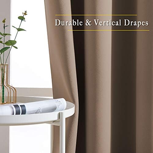 NICETOWN Cappuccino Blackout Bedroom Curtains 96 inches Long, Grommet