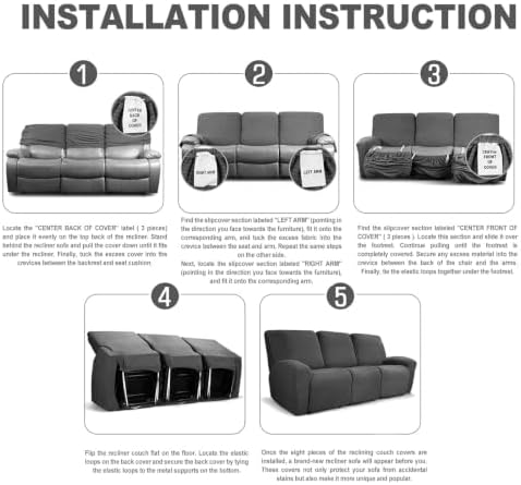 Stretch Recliner Chair Cover, Washable Stay in Place Recliner