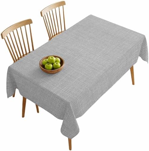 Rectangle Tablecloth, Solid Color Gray Waterproof Table Cloth 60x120