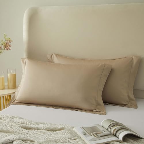 King Size Pillow Shams Set of 2, 100% Cotton Embroidered Pillowcase