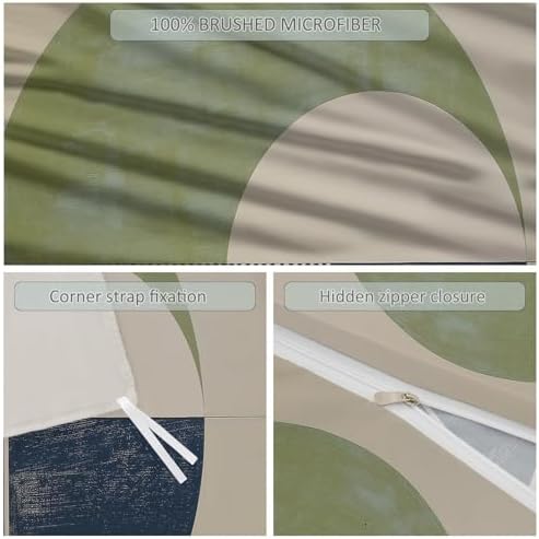 Light Gray Minimalism Theme Duvet Cover Queen Size, Minimalist Circles