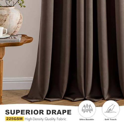 MIULEE Blackout Curtains for Bedroom 2 Panels 40"x72" Long Chocolate