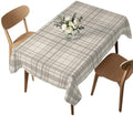 Minimalist Gray Stripe on Beige Waterproof Tablecloth Rectangle