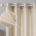 Beige Curtains Linen Textured Semi Sheers 96 inch Long 2 Panels