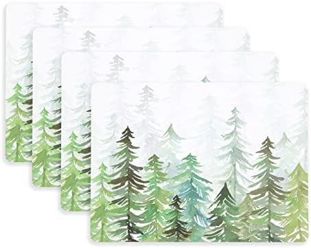 KAF Home Cork Placemats 16 x 12-Inch Set of 4 (Holiday Winter Forest)