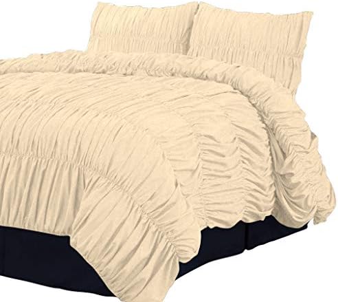 800 Thread Count 100% Egyptian Cotton 1 Piece Gathered Ruffle Duvet
