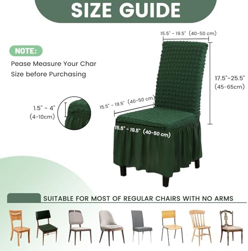 Rakila Stretch Washable Chair Covers for Dining Room Set of 6